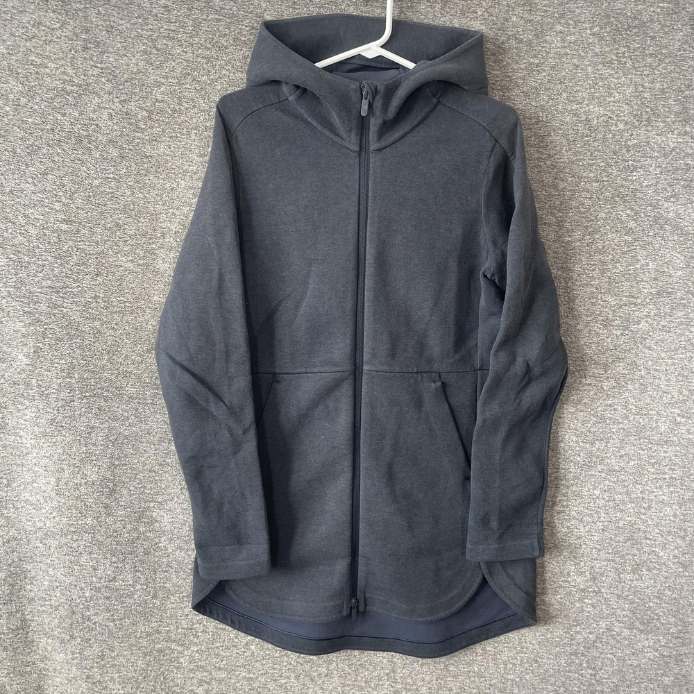 Lululemon Hoodie Womens 4 Gray Full Zip Longline Fleece Jacket High Low Hem